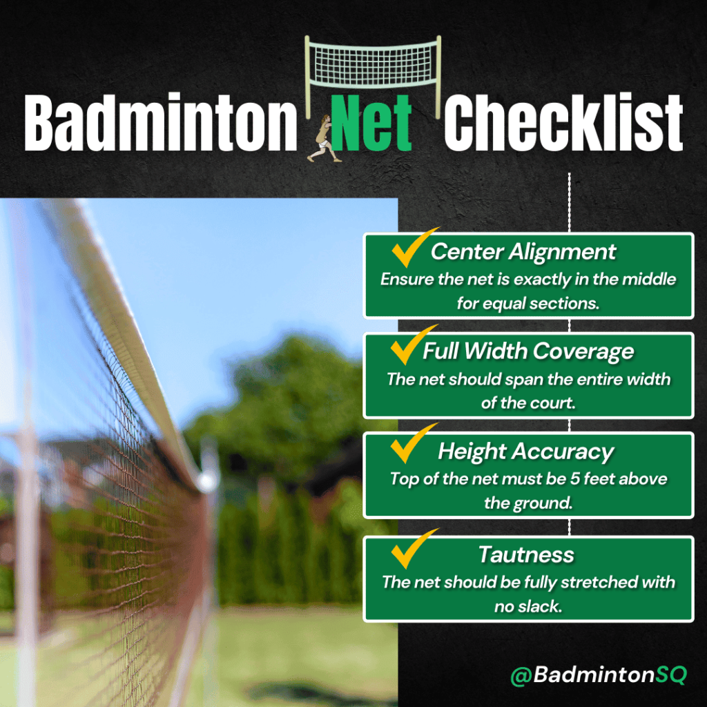 Badminton Net Checklist