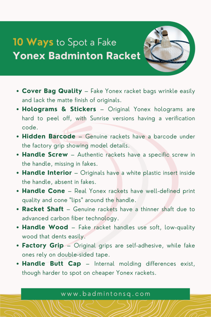 10 Easy Ways to Spot a Fake Yonex Badminton Racket