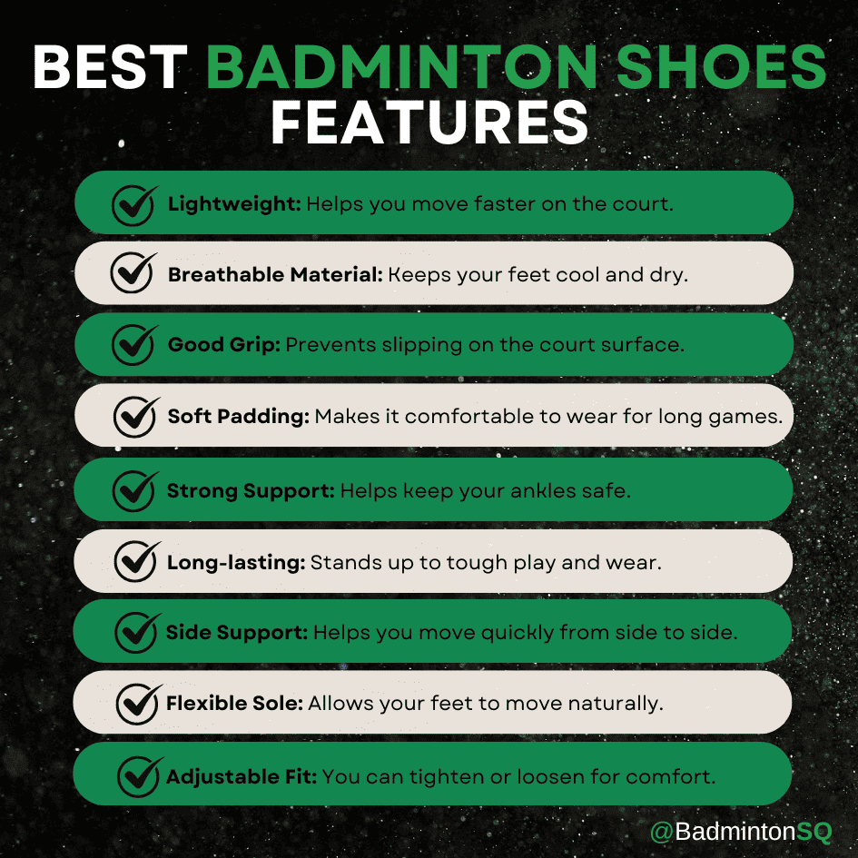 Best Badminton Shoes Features