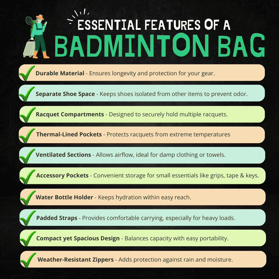 Essential Features of a Badminton Bag