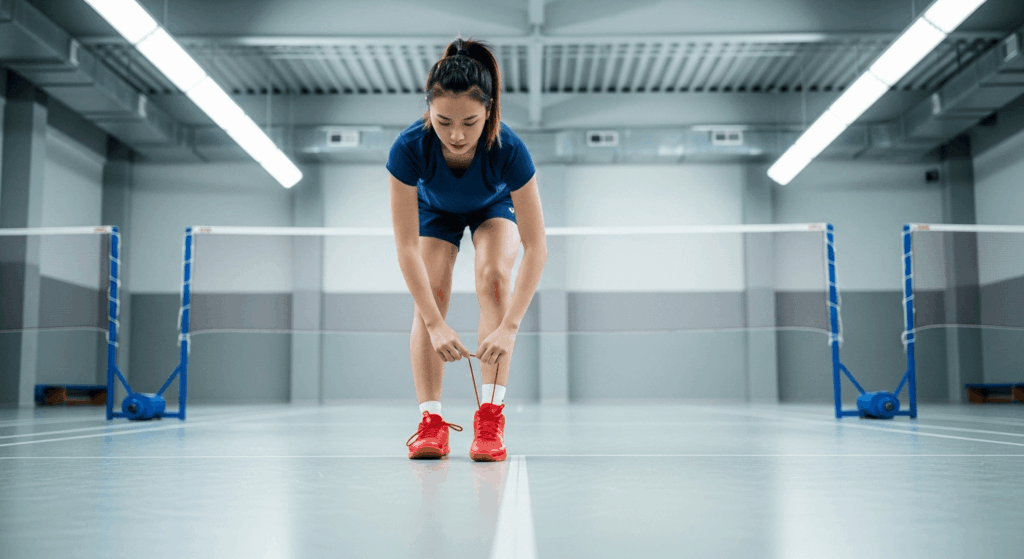 Badminton Player in Action